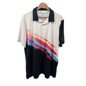 Chubbies Moisture‎ Wicking Polo XL Retro Colorblock Graphic Print